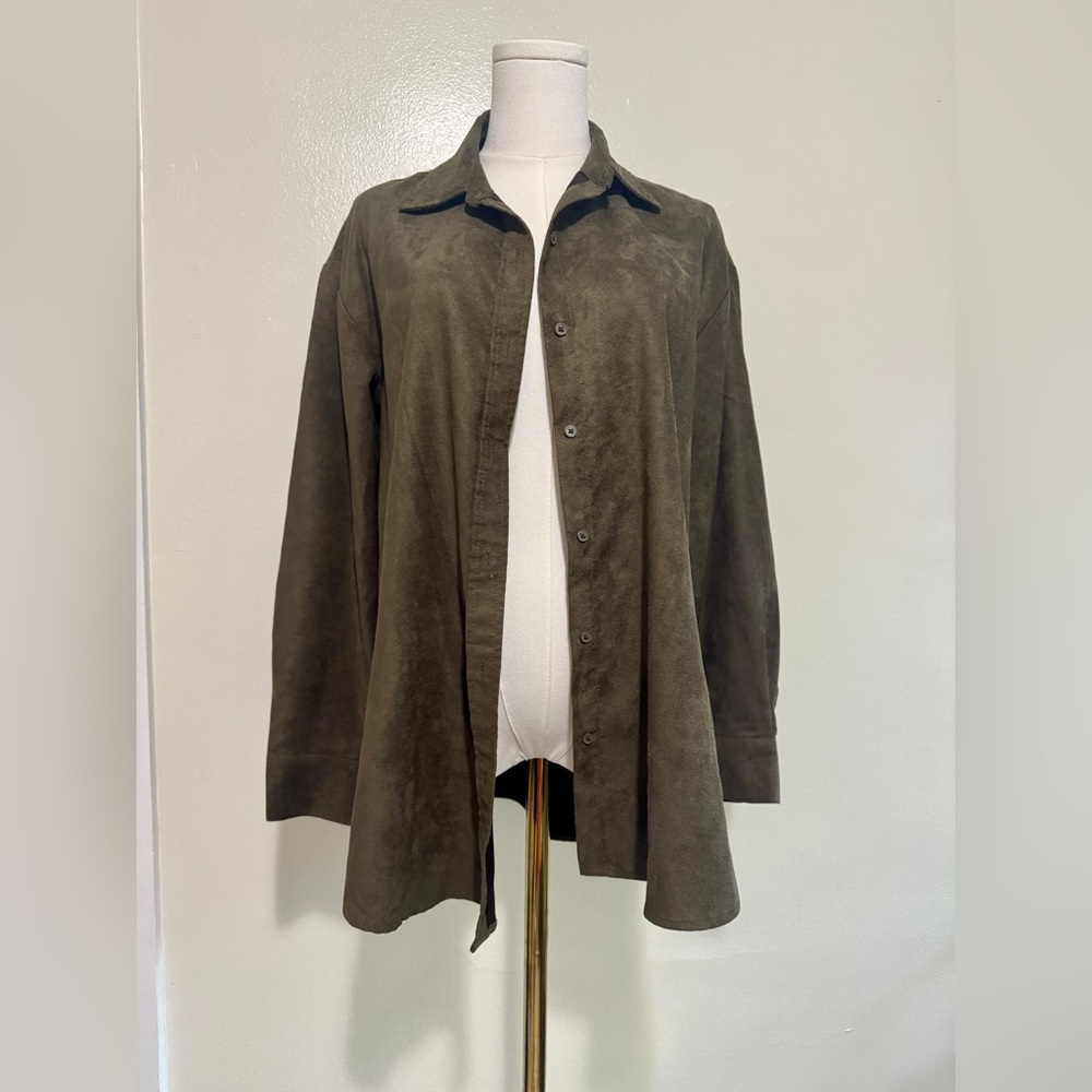 Banana Republic Dark Green Velvet Shacket